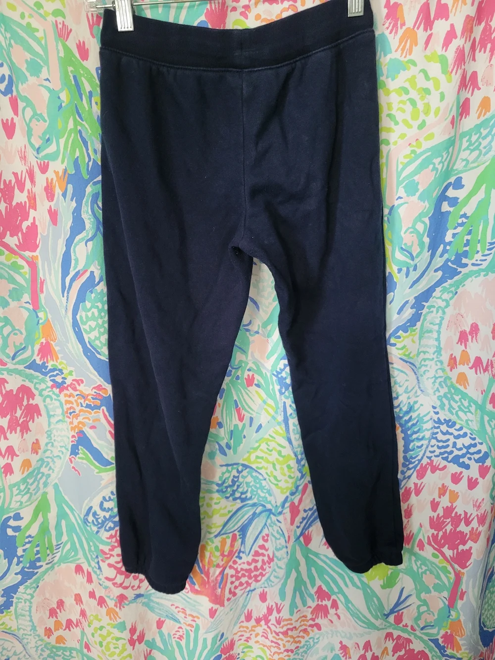 GAP Navy Joggers with Pink Logo Accent Girls Large